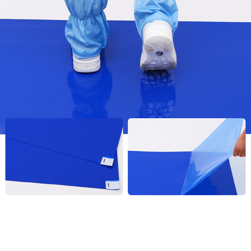 LN-1550095B_1845B-40 Tapis collant antibactérien en gros pour salle blanche Tapis collant antidérapant bleu