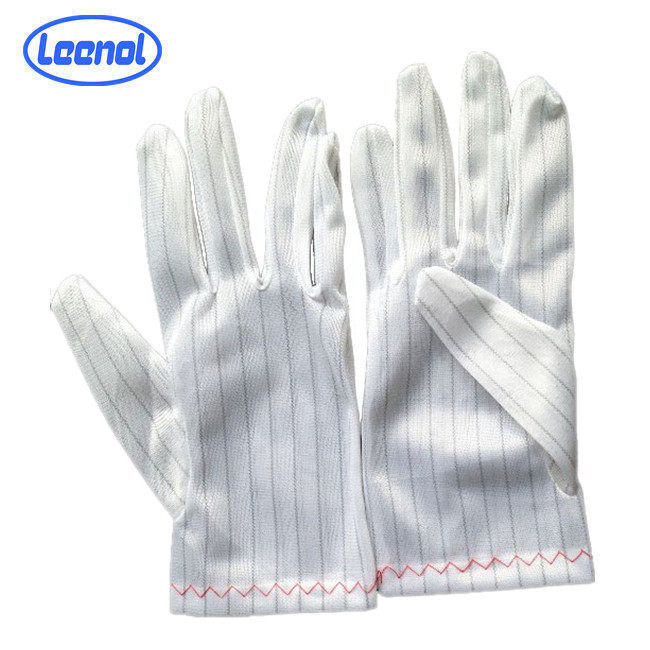 Les gants antistatiques LN-8001 sont utilisés dans les gants en polyester ESD pour les ateliers électroniques