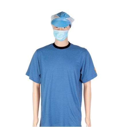 LN-1560109 T-shirt unisexe ESD vêtements antistatiques salle blanche utilisation en laboratoire T-shirt lavable